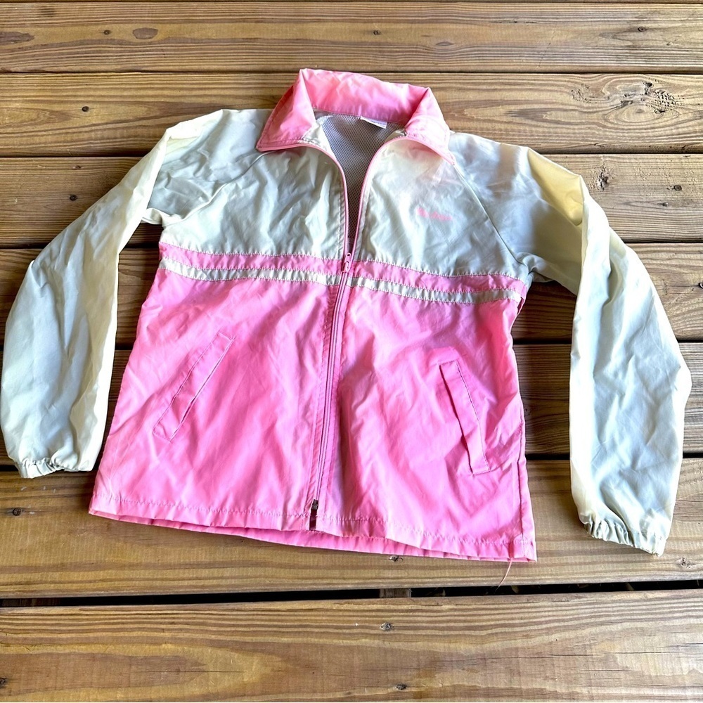 MacGregor Vintage Girls Jacket Medium Teen Tween‎ Kids Pink Windbreaker Nylon